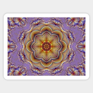 Digital Flower Kaleidoscope. Sticker